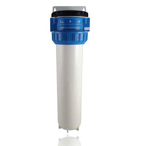 RF Jumbo Wasserfilter Filtergehäuse, 10 Zoll, mit integriertem Bypass, blau/weiss