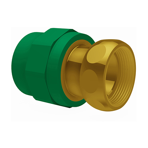 PP-RCT-EcoB A-Verschraubung IG-zyl für Armaturen + Wasserzähler mit Flachdichtring-EPDM grün